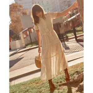 Christy Dawn The Elle Dress in Clementine Ditsy Cream Yellow Floral Size Small